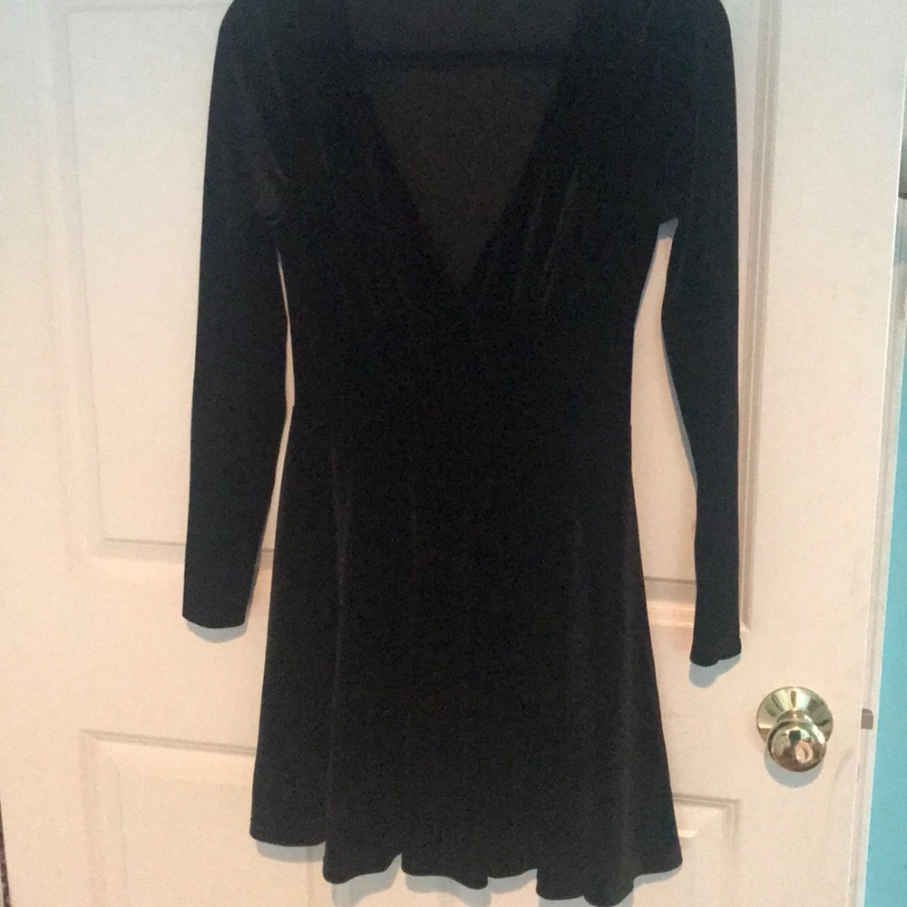 Velvet low cut mini dress